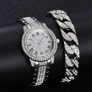 Diamond Watch and Bracelet Set for Women